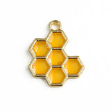 Honeycomb Charms, Resin Honey Bee Garden Charm, 19x14mm - 4 pieces (1883)