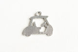 10 Golf Cart Charm, Silver Tone Sport Charms, 17x20mm (1929)