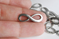 Silver Infinity Charms, 23 mm x 8 mm - 10 pieces