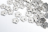 Silver Flower Charms, Stainless Steel, 6mm - 10 pieces, 6 mm x 6 mm (SB012)