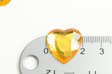 Faceted Yellow Heart Cabochon, Acrylic Flat Back, 20mm x 20mm - 6 pieces (PC032)