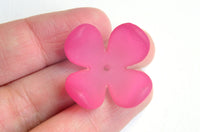 Magenta 4 Petal Acrylic Beads, 27mm - 10 pieces (PC035)