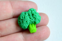 Broccoli Cabochon, Green Resin Flat Back Cab, 20x20mm - 5 pieces (PC040)