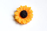 Sunflower Cabochons, Flower Jewelry And Craft Supplies, 24mm x 7mm - 5 pieces (PC041)