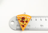 Resin Pizza Slice Pendants, 40mm x 30mm - 2 pieces (PC047)