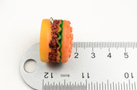 Resin Cheeseburger Pendants, 25mm - 2 pieces (PC048)