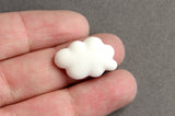 White Cloud Cabochon, Resin Clouds, 22mm x 14mm - 6 pieces (PC051)